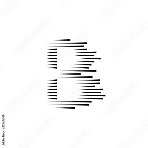 Abstract letter B logo fast speed  moving. Vector