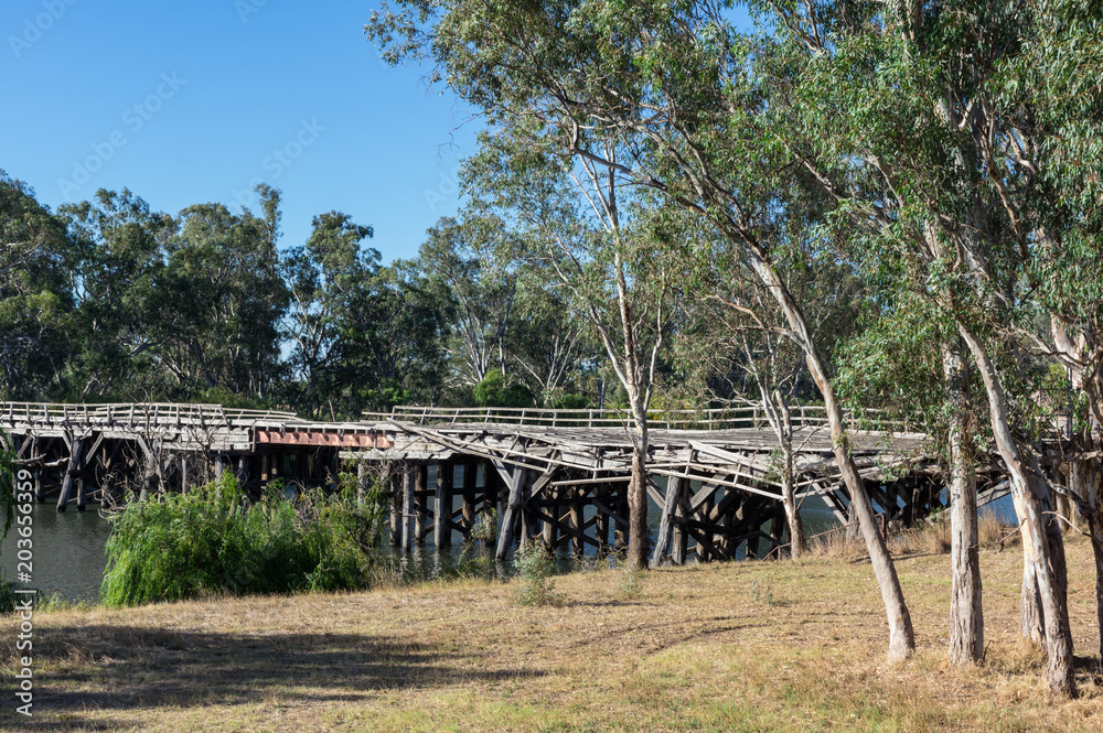 Historic Chinamans Bridge over the Goulburn River near Nagambie in Australia. Historic Chinamans Bridge over the Goulburn River near Nagambie in Australia.