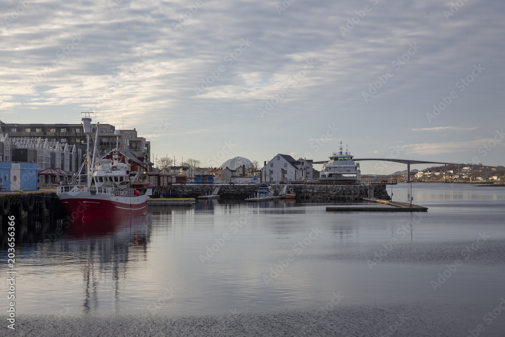 Naklejka premium In Bronnoysund harbor Northern Norway