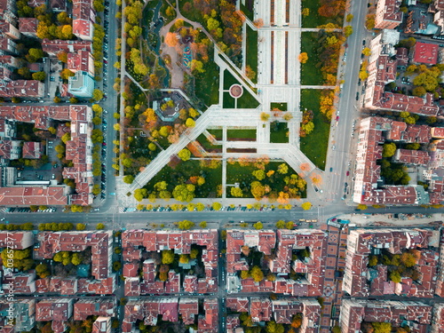 Aerial view of Memorial park in Sofia Bulgaria photo