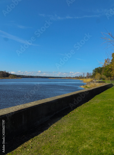 View of the river on a sunny day, early spring.Latvia 2018 © lizaveta25