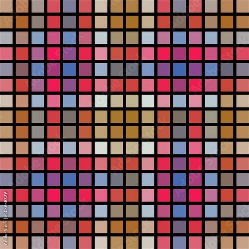Abstract square pixelize tiled computer generative design