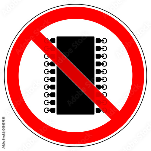 srr358 SignRoundRed - german - Verbotszeichen: Chip Tuning / Motortuning verboten - english - prohibition sign / chiptuning prohibited - xxl g6091