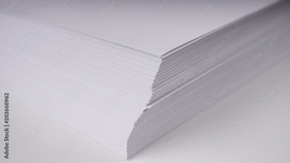 Stacks of white plain paper on white background Stacks of white plain paper on white background