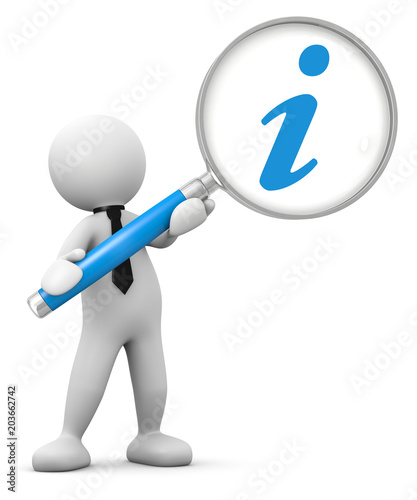 Wallpaper Mural omino 3d Informazione con lente d'ingrandimento- Info Torontodigital.ca