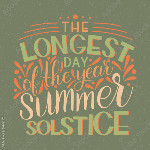 Summer solstice lettering. Elements for invitations, posters, greeting cards