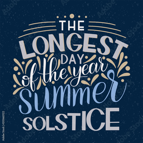 Summer solstice lettering. Elements for invitations, posters, greeting cards