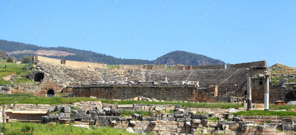 Remains of Roman Columns at Pamukkale, Turkey