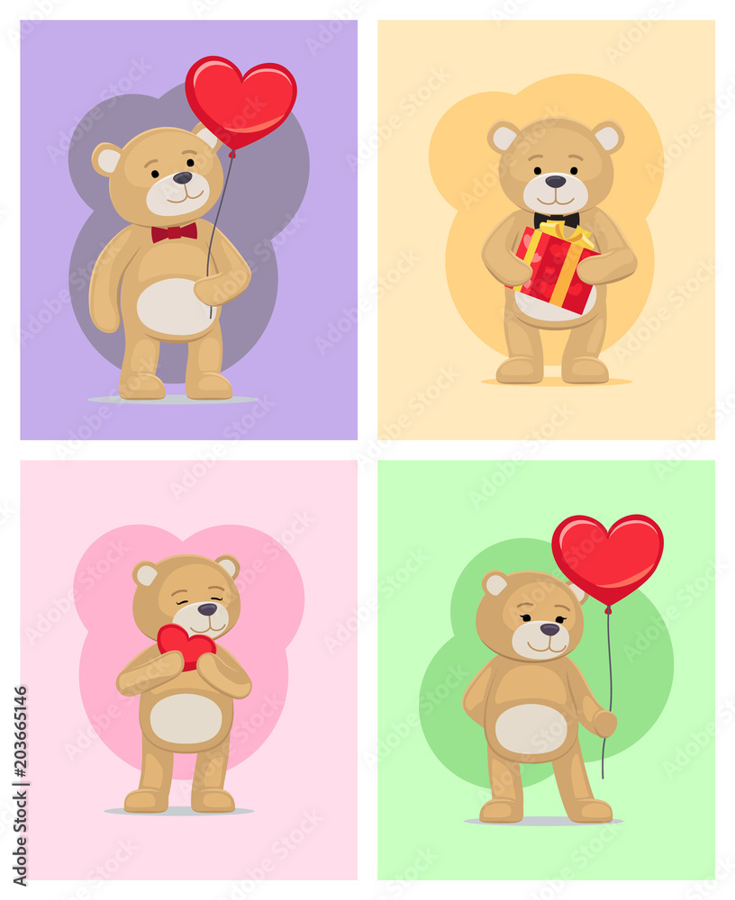 I Love You and Me Teddy Bears Vector