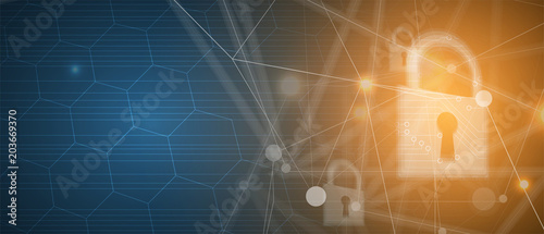 Cyber security and information or network protection. Future technology web services for business and internet project