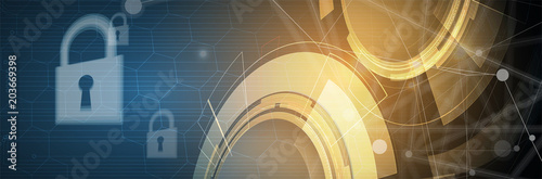 Cyber security and information or network protection. Future technology web services for business and internet project