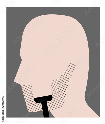 Shaving beard illustration