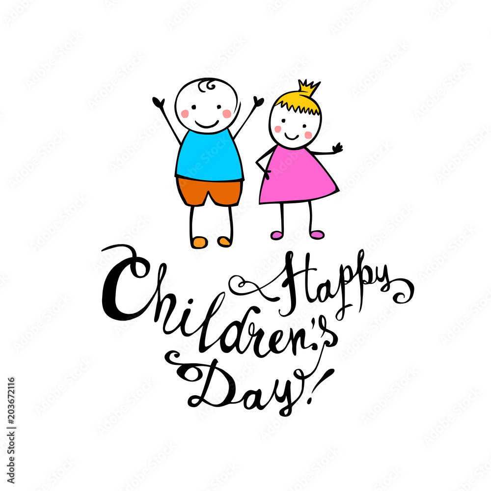 Happy Children's day. June 1 holiday card Happy Children's day. June 1 holiday card