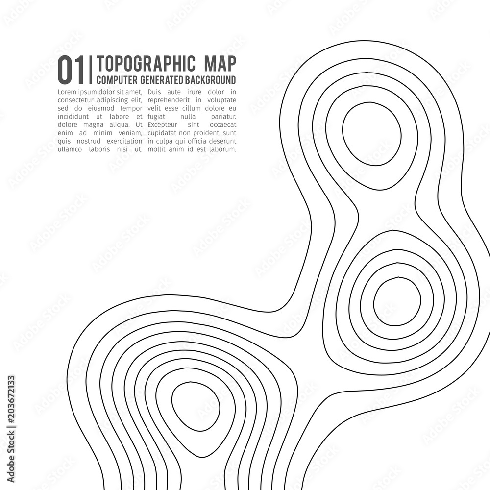 Topographic map contour background. Topo map with elevation. Contour ...