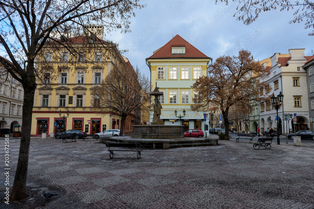 Empty square in Prague