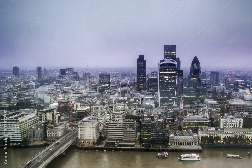london skyline from high vantage point