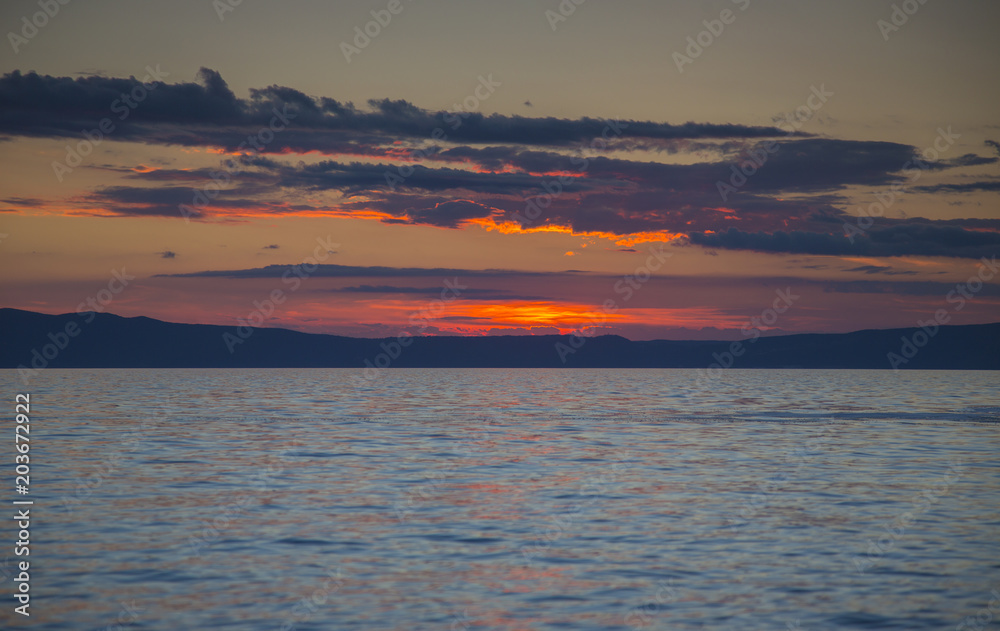 Obraz premium sunset at sea in sicily