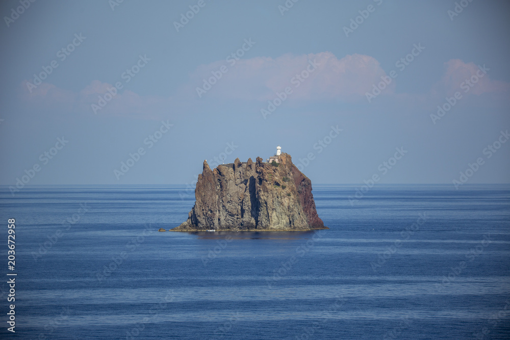 Strombolicchio island next to stromboli