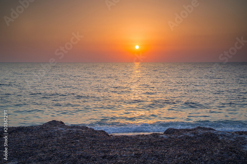 beautiful sunset at sea in sicily