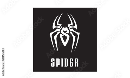 Initial Letter S Spider Man Insect Arthropod symbol logo design  silhouette photo