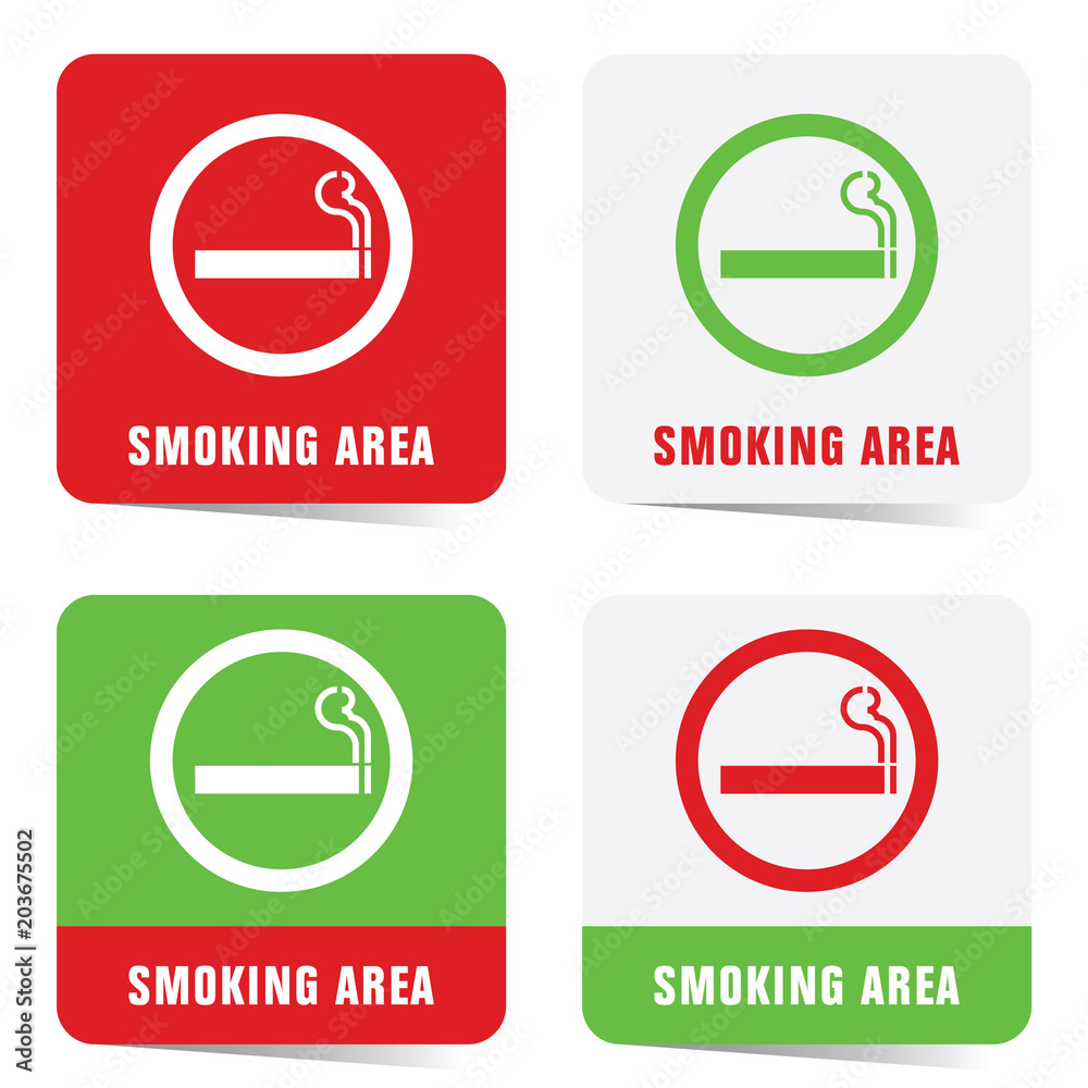 smoking area sign set illusrration smoking area sign set illusrration