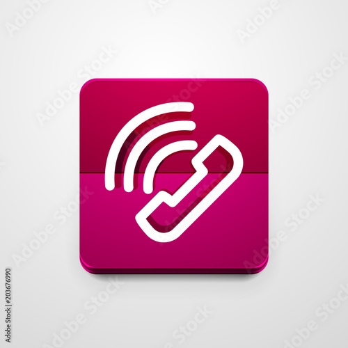 Phone button, call support idea, vector illustration