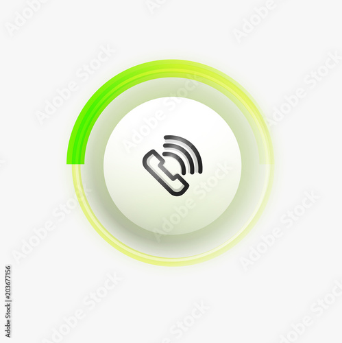 Phone button, call support idea, vector illustration