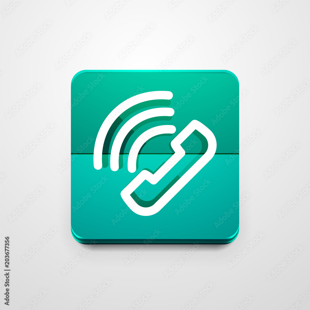 Phone button, call support idea, vector illustration Phone button, call support idea, vector illustration