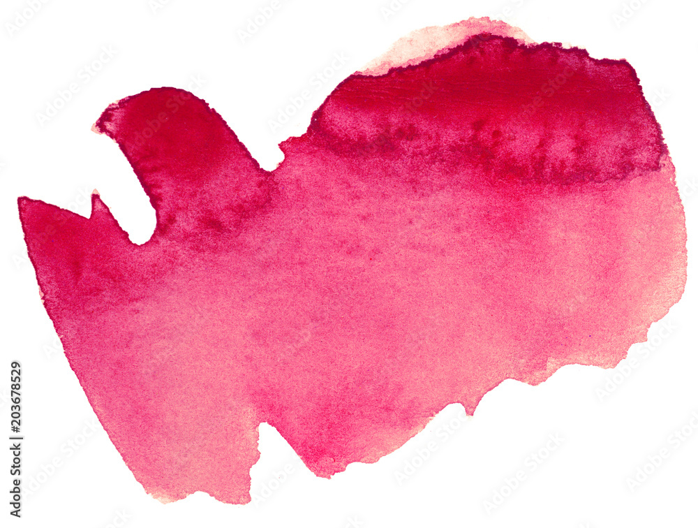 Red watercolor stain with wash. Watercolor texture for Valentine day or wedding