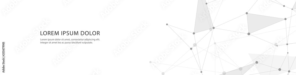 Vector banner design, network connection with lines and dots