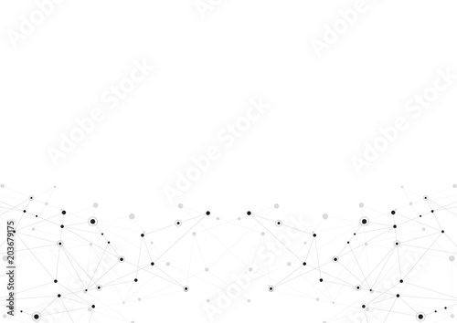 Abstract connection background with lines and dots vector. Geometric network connection