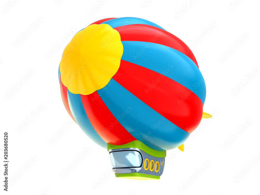 Naklejka premium airship cartoon 3d illustration