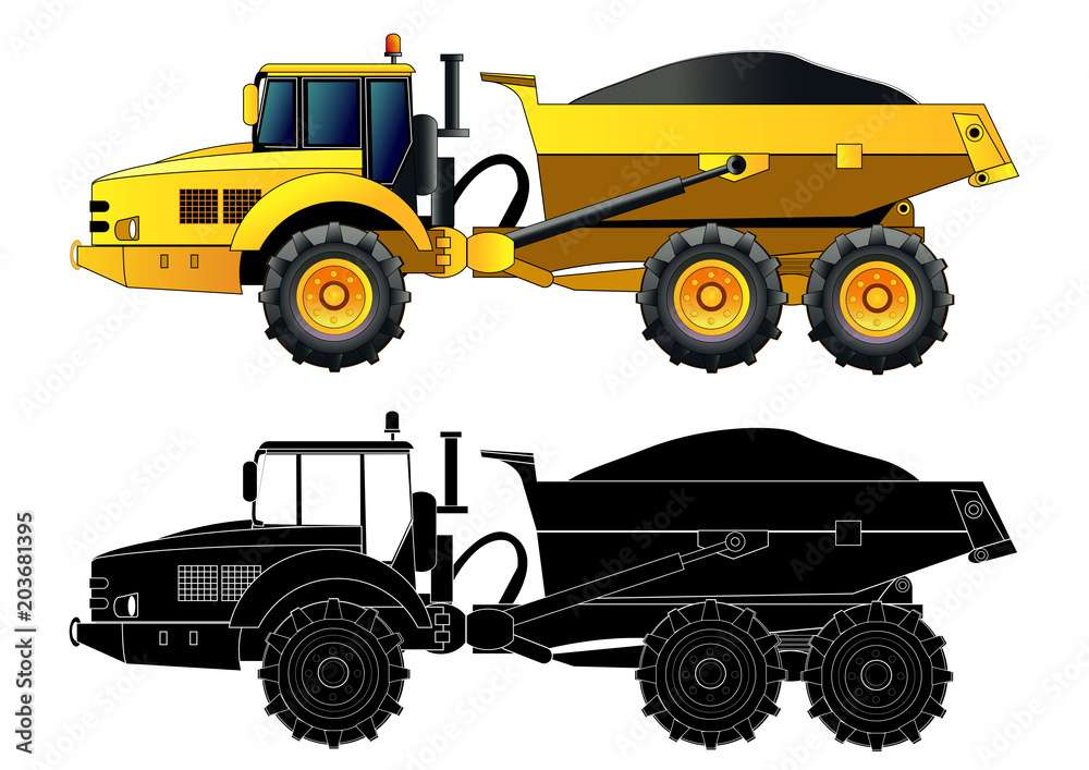 Dumper truck, vector illustration. Isolated Dumper truck, vector illustration. Isolated