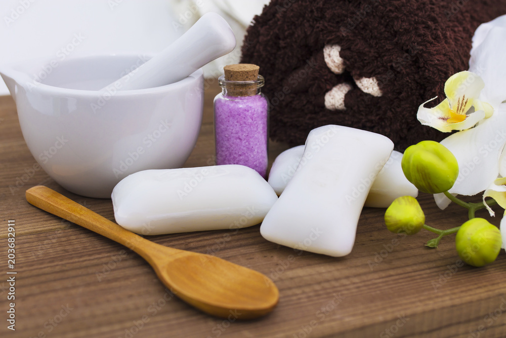 Spa still life with bath salt Spa still life with bath salt