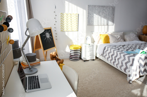Child's bedroom interior wi...