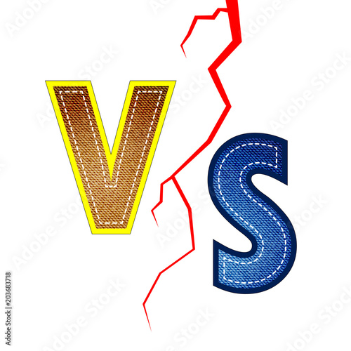 Concept of Confrontation, Together, Standoff, Final Fighting. Versus VS Letters Fight Background photo