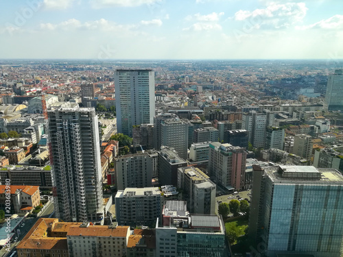 Milan aerial view. Milano city, Italy