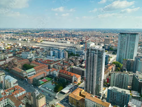Milan aerial view. Milano city, Italy © elleonzebon