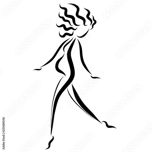 Slender pregnant woman in motion  logo
