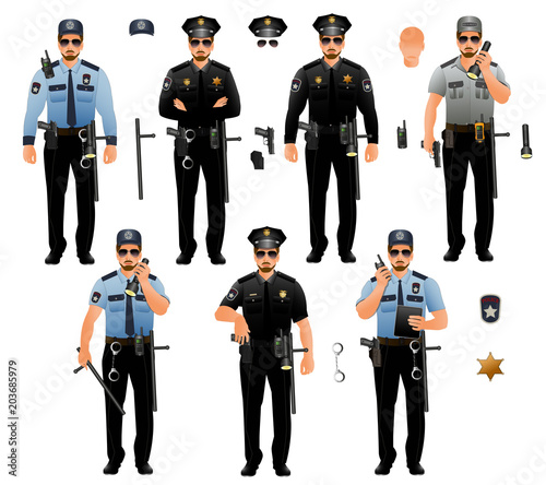 Police officers, isolated