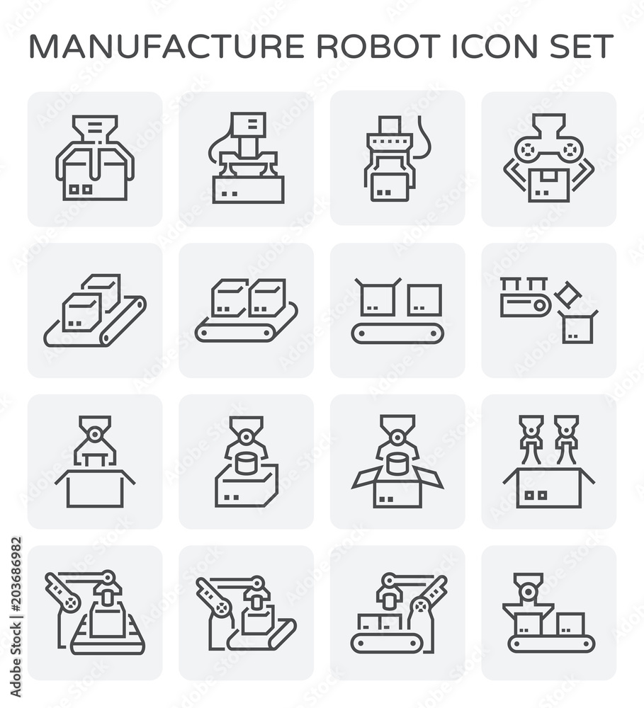 robot and box icon robot and box icon