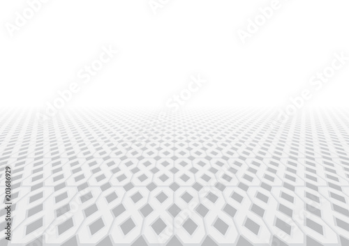 Paver brick floor also call brick paving, paving stone, or block paving. That on ground for road, path, driveway and patio. Vector floor background design in perspective view with pattern or texture.