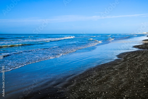 Black sand beach in Ladispoli  Italy