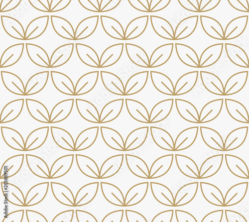geometric floral leaf ornament line seamless pattern, modern min