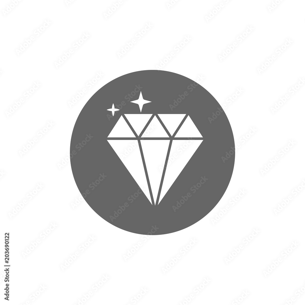 Diamond icon. Vector illustration, flat design. Diamond icon. Vector illustration, flat design.
