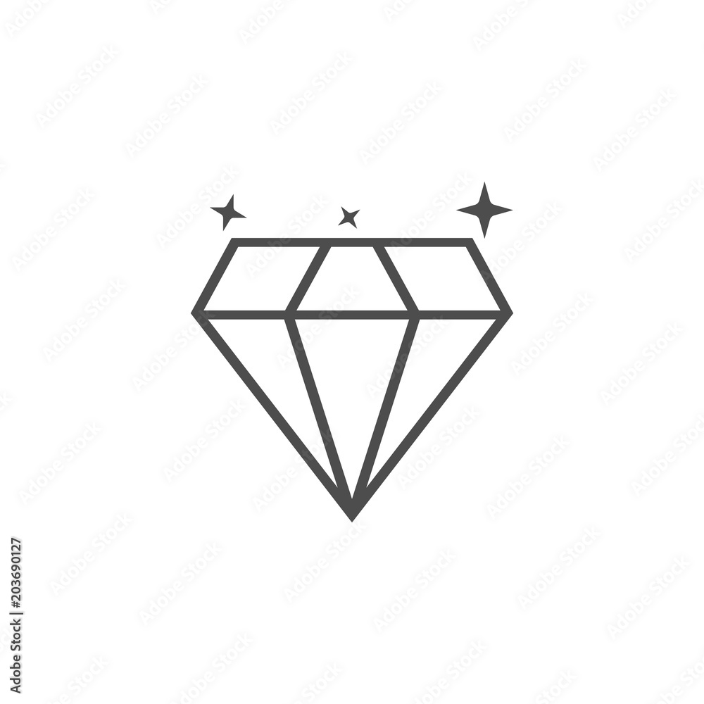 Diamond icon. Vector illustration, flat design. Diamond icon. Vector illustration, flat design.