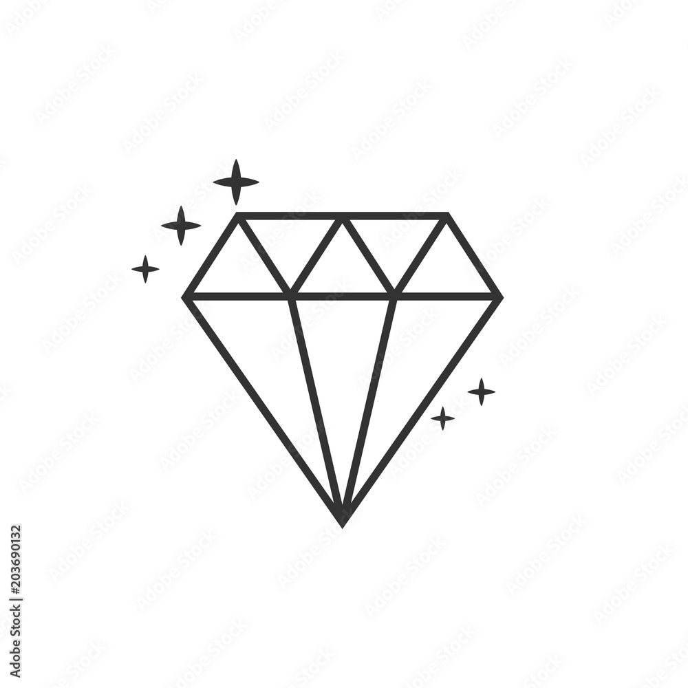 Diamond icon. Vector illustration, flat design. Diamond icon. Vector illustration, flat design.