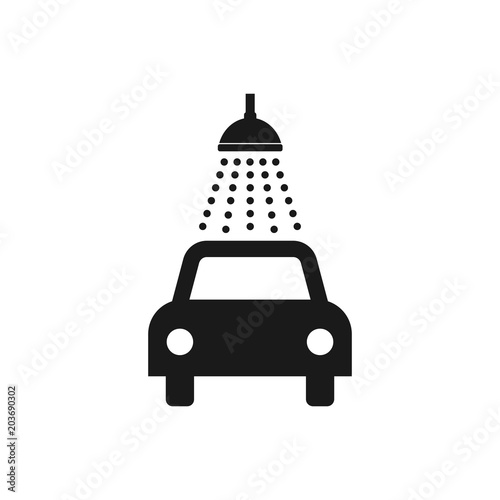 Car wash icon. Vector illustration, flat design.