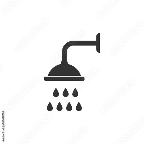 Shower icon. Vector illustration, flat, design.
