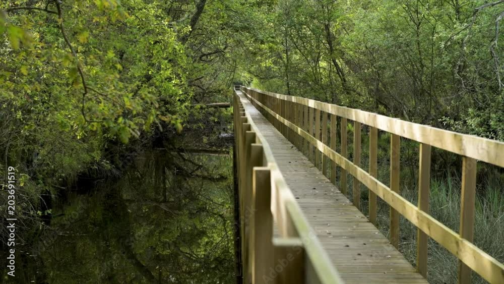 Wooden pathway in Lagoas de Bertiandos natural park, Ponte de Lima - Portugal. Wooden pathway in Lagoas de Bertiandos natural park, Ponte de Lima - Portugal.